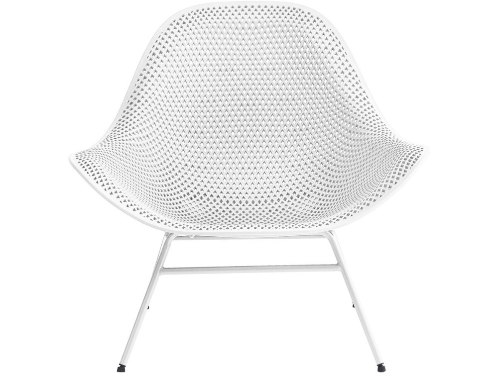 Conjunto de 2 cadeirões de jardim "Soléna" com mesa de apoio - Branco