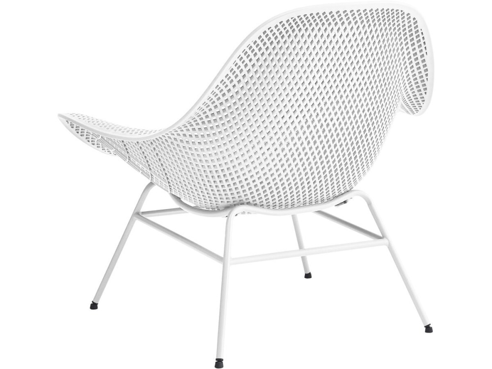 Conjunto de 2 cadeirões de jardim "Soléna" com mesa de apoio - Branco