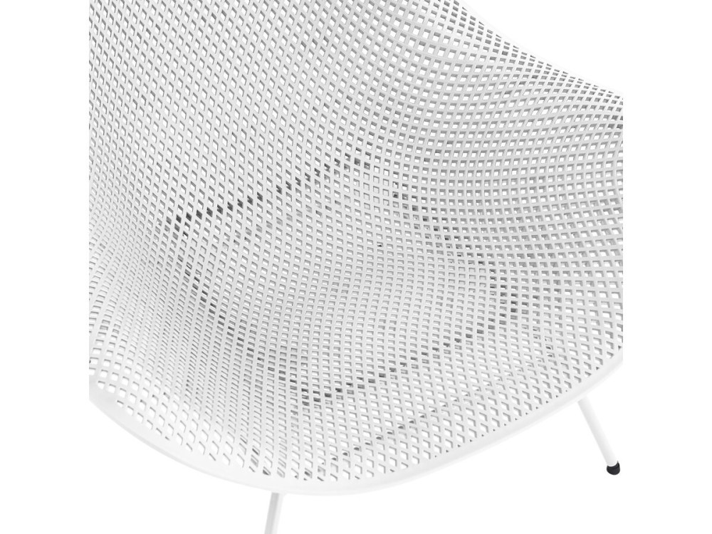 Conjunto de 2 cadeirões de jardim "Soléna" com mesa de apoio - Branco