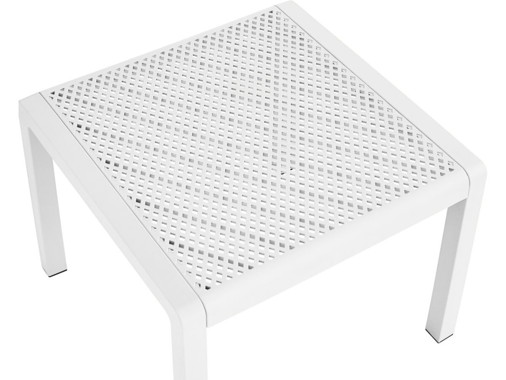 Conjunto de 2 cadeirões de jardim "Soléna" com mesa de apoio - Branco