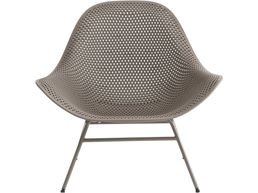 Conjunto de 2 cadeirões de jardim "Soléna" com mesa de apoio - Taupe