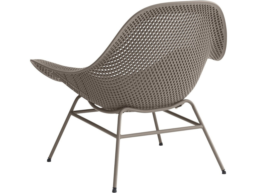 Conjunto de 2 cadeirões de jardim "Soléna" com mesa de apoio - Taupe