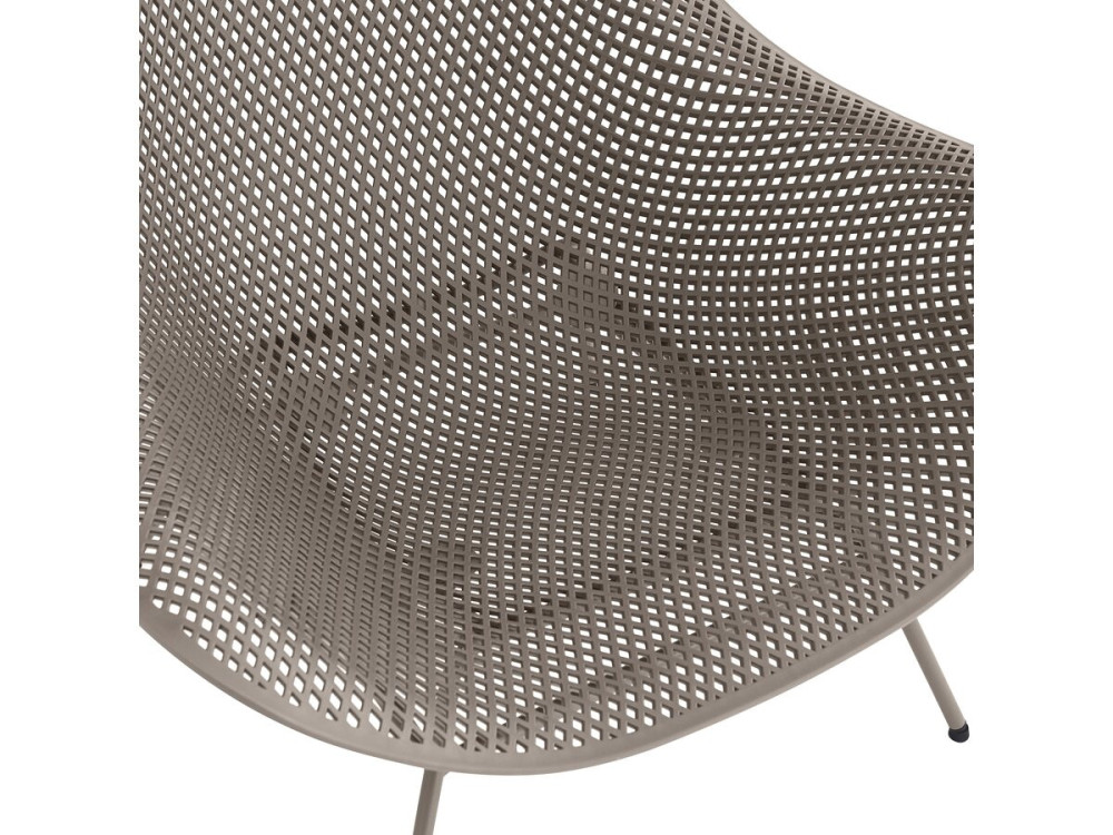 Conjunto de 2 cadeirões de jardim "Soléna" com mesa de apoio - Taupe