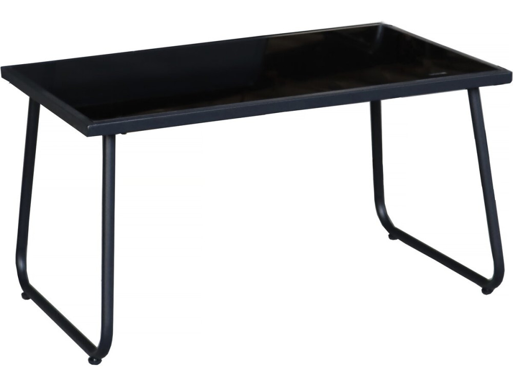Conjunto de mobiliário de jardim metálico "Fortaleza" - 4 lugares - Preto