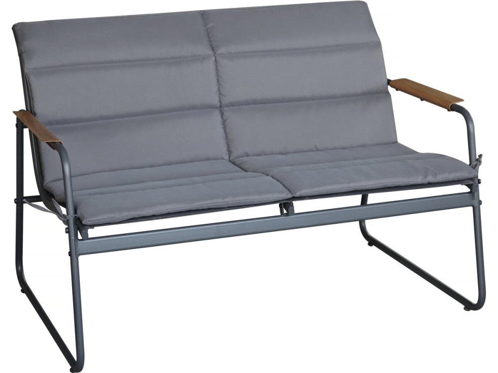 Conjunto de mobiliário de jardim "Bastia" com almofadas metálicas - 4 lugares - Cinzento