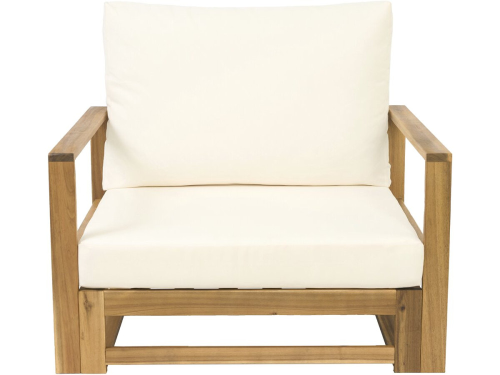 Conjunto de mobiliário de jardim modular em madeira "Bellingham" com almofadas - 5 lugares - Bege