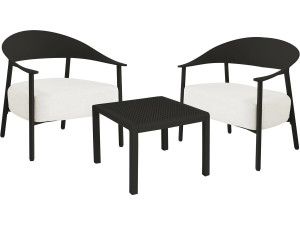 Conjunto de mobiliário de jardim em metal e plástico "Céora" - 2 lugares - Preto