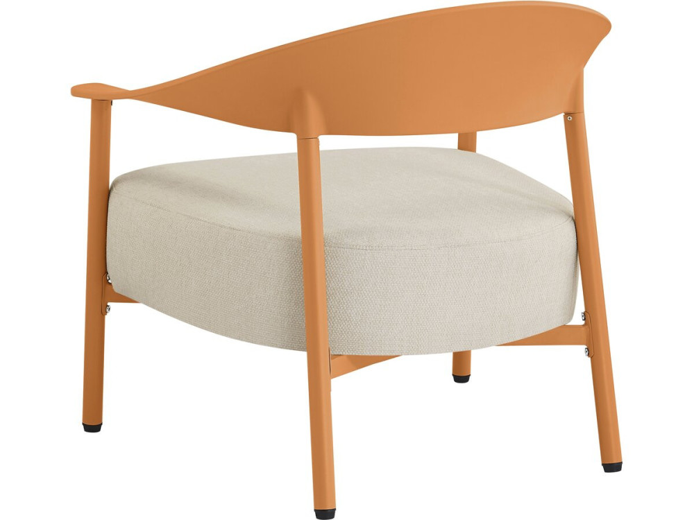 Conjunto de mobiliário de jardim em metal e plástico "Céora" - 4 lugares - Laranja