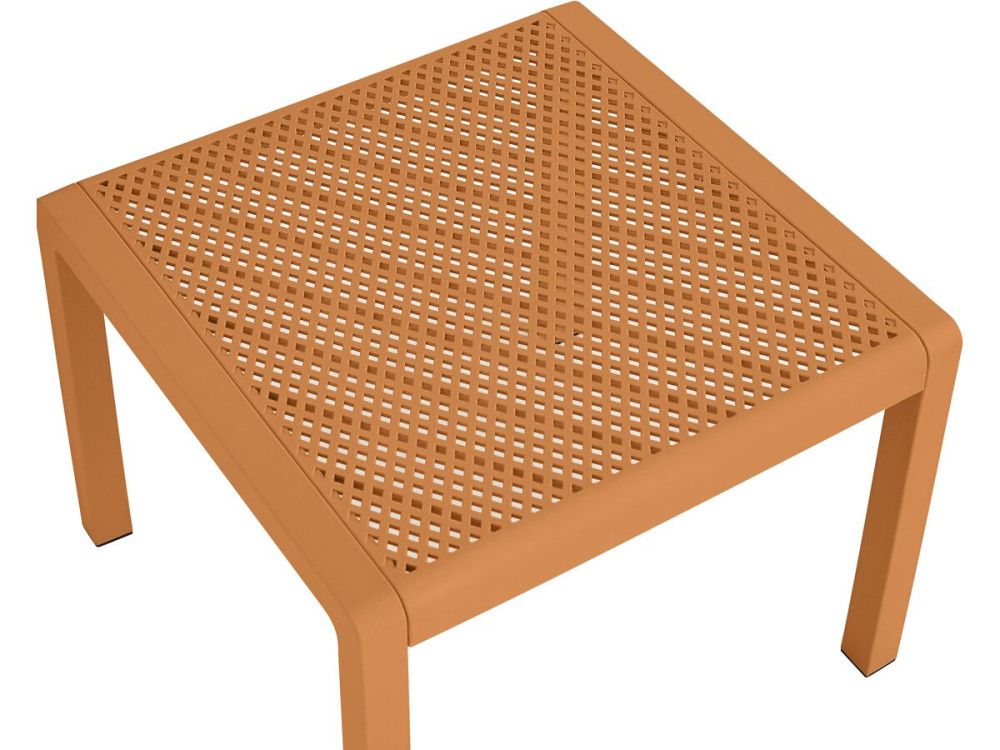 Conjunto de mobiliário de jardim em metal e plástico "Céora" - 4 lugares - Laranja
