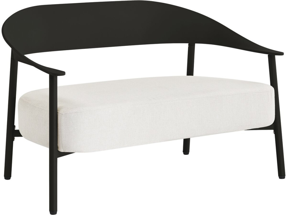 Conjunto de mobiliário de jardim em metal e plástico "Céora" - 4 lugares - Preto