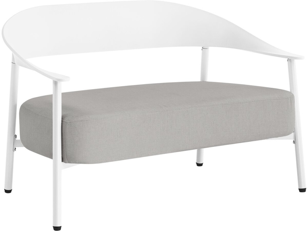 Conjunto de mobiliário de jardim em metal e plástico "Céora" - 4 lugares - Branco