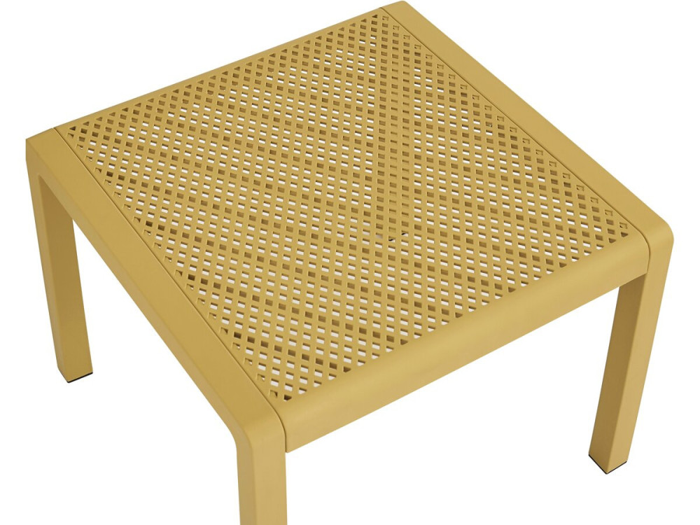 Conjunto de mobiliário de jardim em metal e plástico "Céora" - 4 lugares - Amarelo