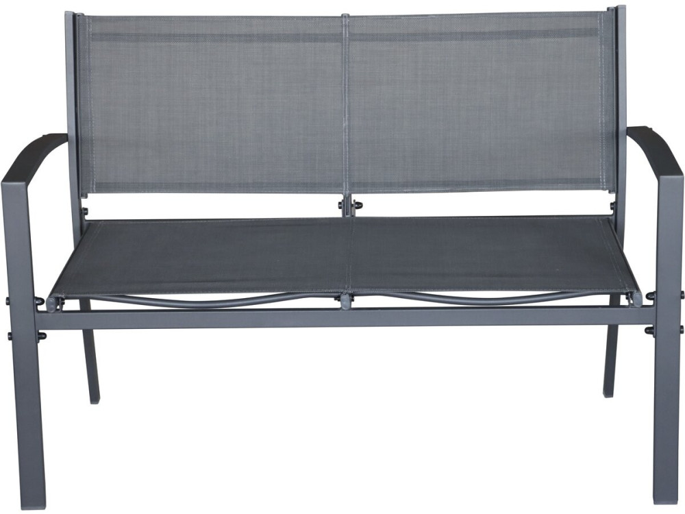 Conjunto de mobiliário de jardim em metal "Lino II" - 4 lugares - Preto
