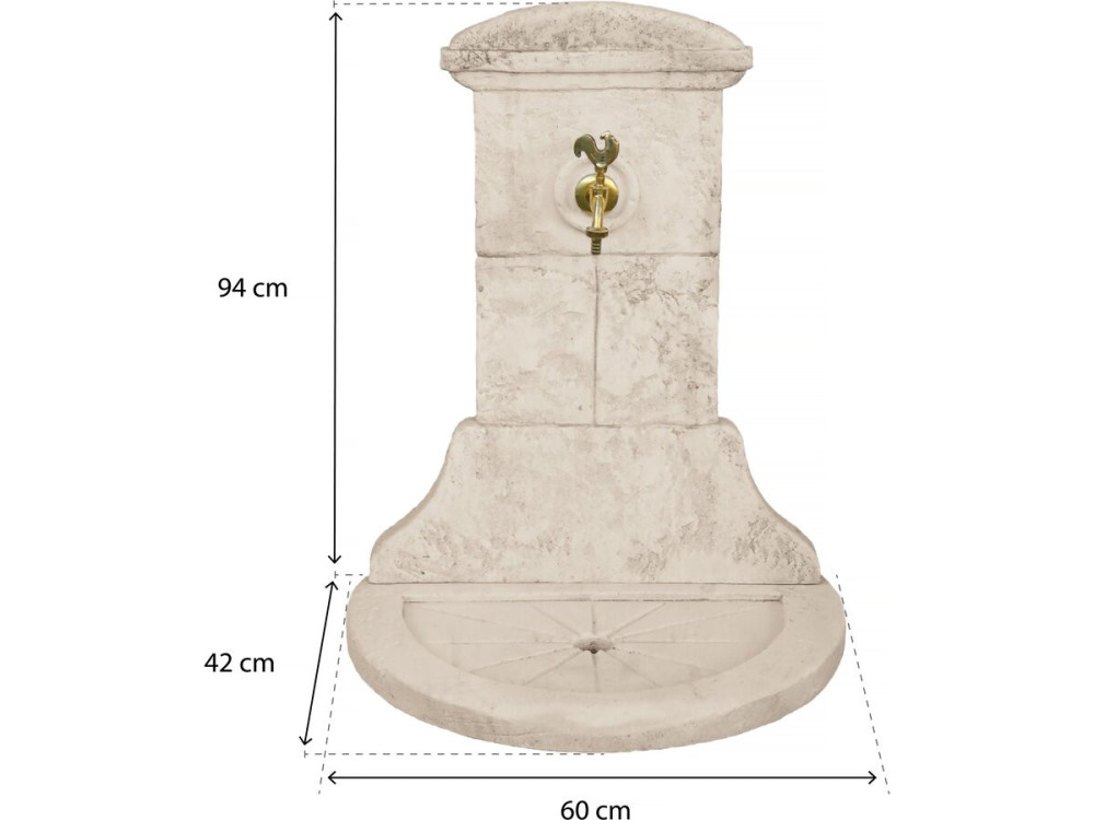 Fonte "CHANTILLY" - feita de pedra reconstituída - 60 x 42 x 94 cm