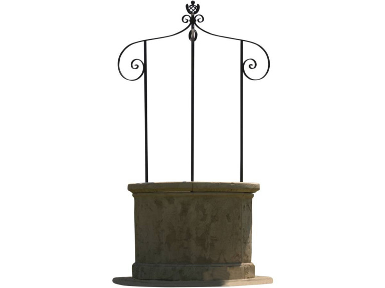 Poço de jardim - diâmetro 120 x 210 cm - Altura do corpo de pedra: 78 cm - Diâmetro interno 77 cm