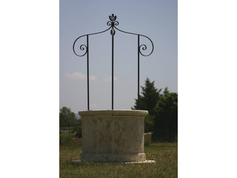 Poço de jardim - diâmetro 120 x 210 cm - Altura do corpo de pedra: 78 cm - Diâmetro interno 77 cm