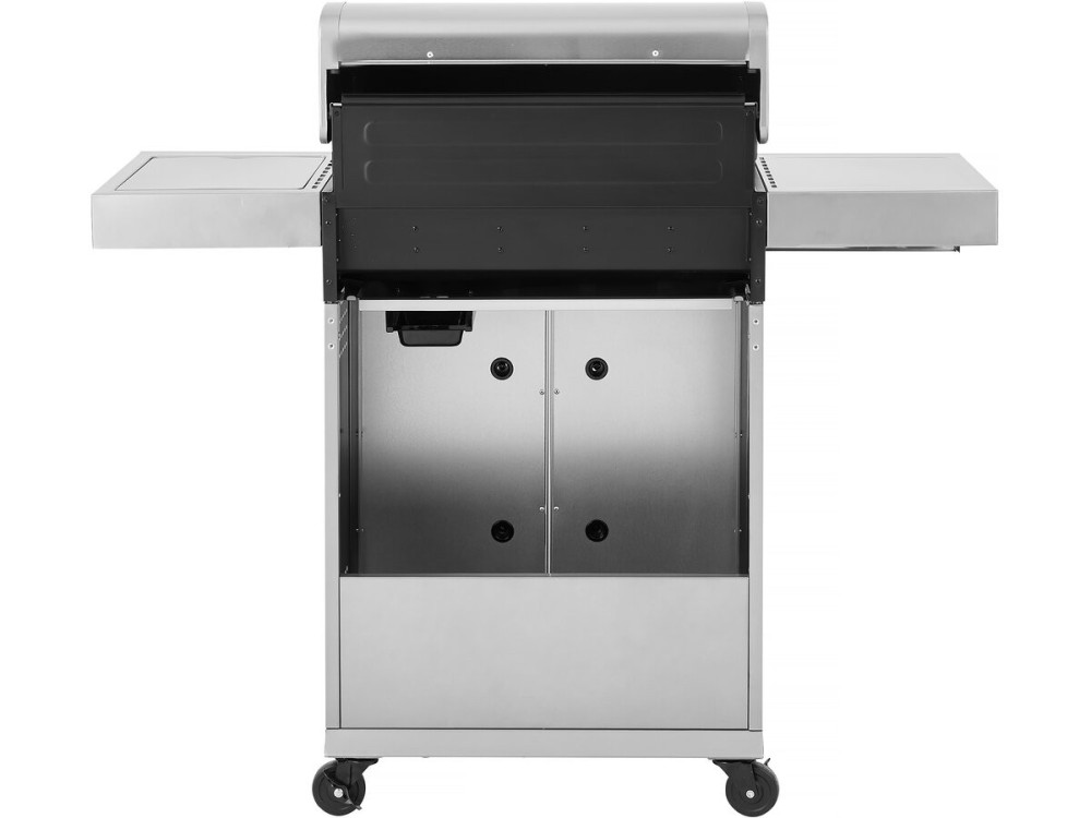Churrasqueira a gás em aço inoxidável com 5 queimadores, incluindo 1 queimador lateral "Brazzo" - 118 x 57 x 104 cm - Cinzento c