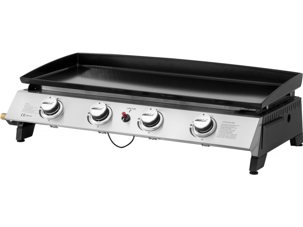 Plancha a gás 4 queimadores "Jolly" - 10 Kw - Cinza