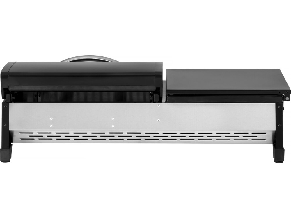 Plancha a gás com tampa "Rasio" - 7,5 KW - 3 queimadores - Preto