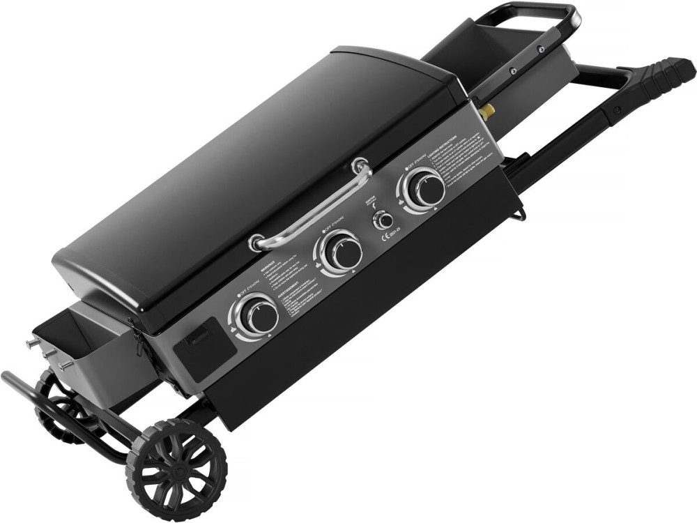Prancha de gás com carro maleável e portátil "Firo" - 7,5 kw - Preto