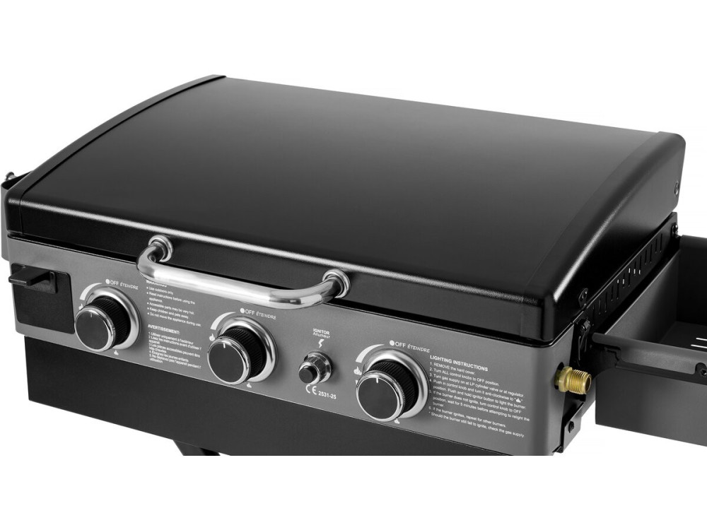 Prancha de gás com carro maleável e portátil "Firo" - 7,5 kw - Preto