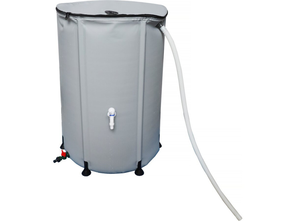 Coletor de água em PVC flexível 250 L - Cinza