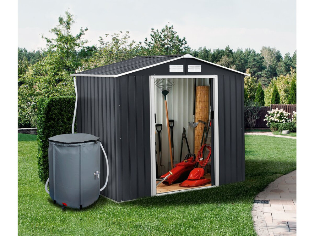 Coletor de água em PVC flexível 250 L - Cinza