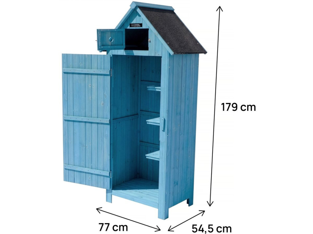 Armário para jardim "Cabanon" -77 x 54.5 x 179 cm - azul céu