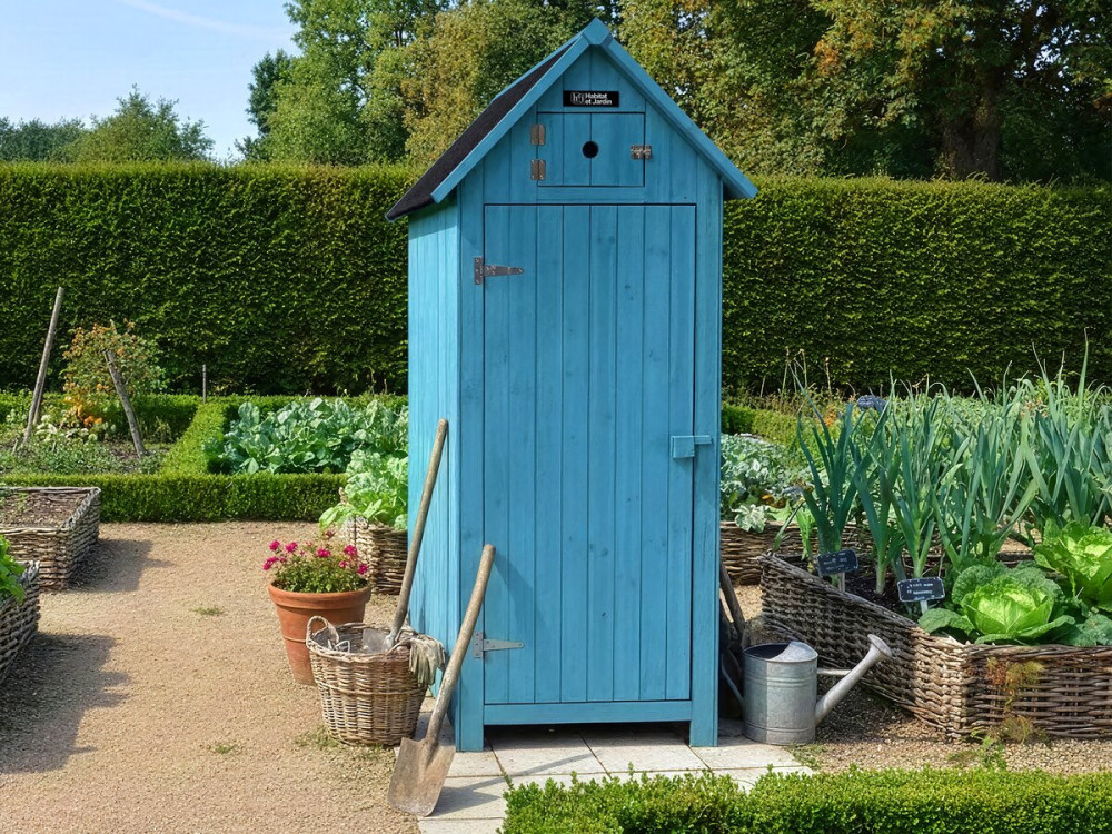 Armário de jardim "Cabanon" - 77 x 54,5 x 179 cm - Azul celeste