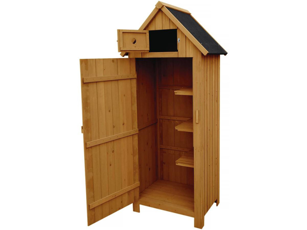 Armário de jardim "Shed" - 77 x 54,5 x 179 cm - Marrom