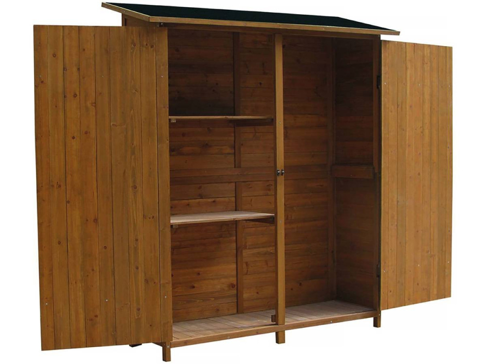 Armário de jardim "Espacio" - 140 x 49 x 162 cm - Castanho