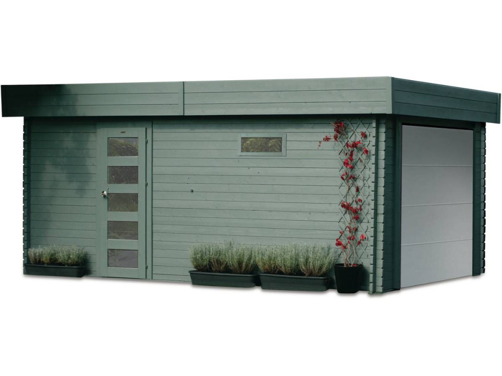 Garagem "Moderna" - 19,26 m² - 3,58 x 5,38 x 2,56 m - 40 mm - Porta motorizada