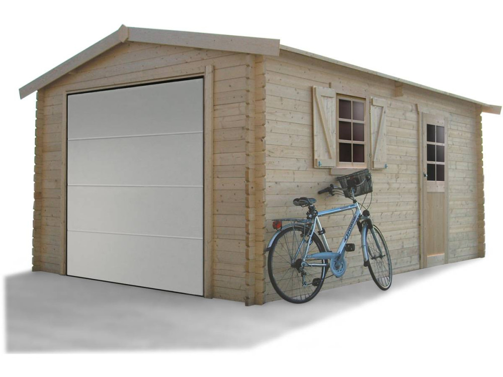 Garagem em madeira - 19,26 m² - 2,58 x 5,38 x 2,53 m - 40 mm