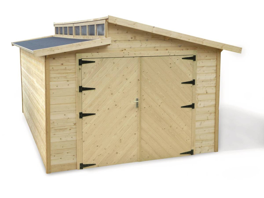 Garagem em madeira "Torino" - 20,88 m2 - 3,64 x 5,74 x 2,92 m - 28 mm