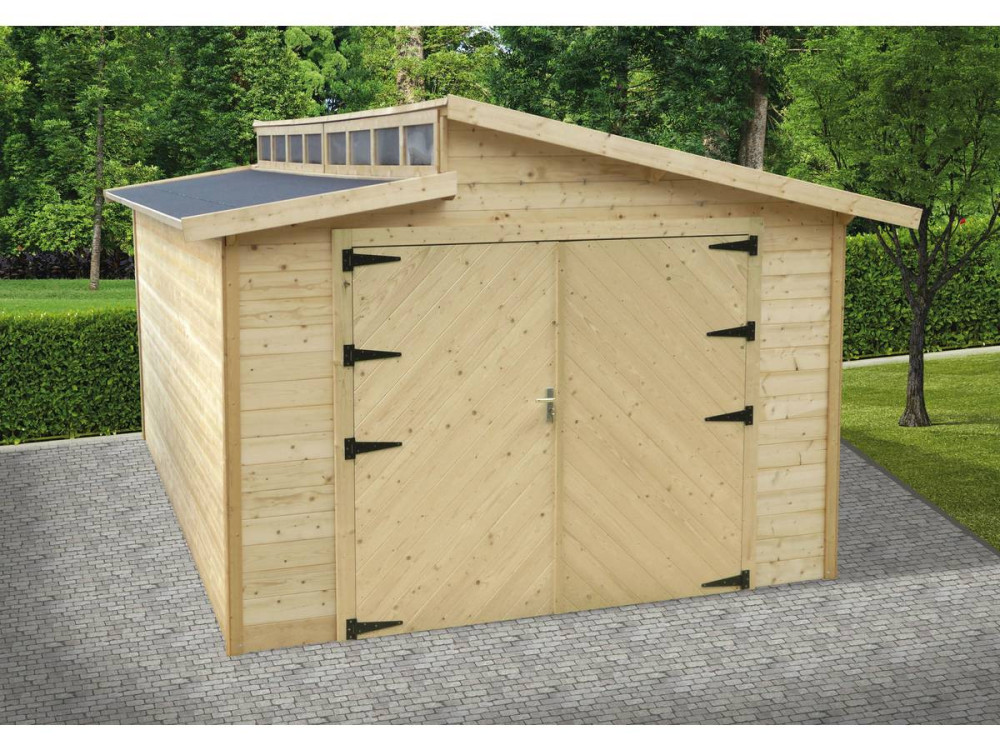 Garagem em madeira "Torino" - 20,88 m2 - 3,64 x 5,74 x 2,92 m - 28 mm