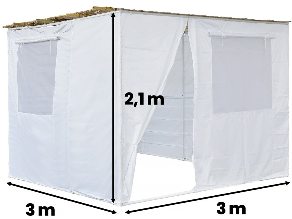 Sucá em Kit Ajustável NINA 3 x 3 -3 Rolos de Bambu e 3 Ripas de Madeira