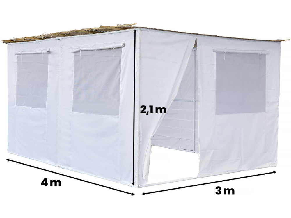Sucá em Kit NINA Ajustável - 4 x 3 - 4 Rolos de Bambu e 4 Ripas de Madeira