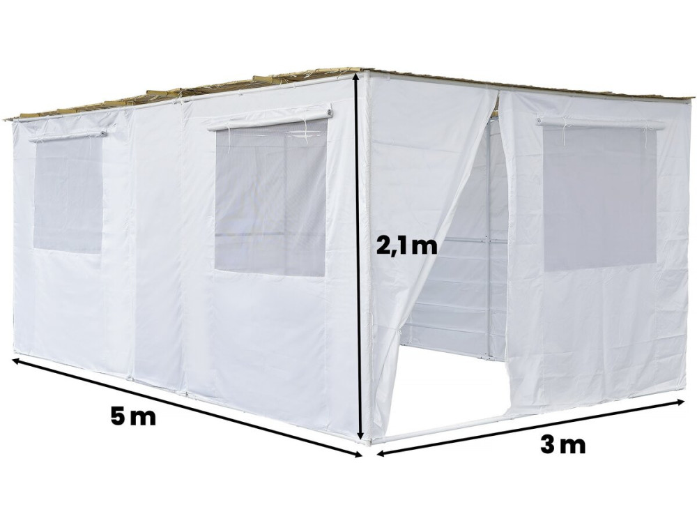 Sucá em Kit Ajustável NINA 4 x 2 com 2 Rolos de Bambu e 4 Ripas de Madeira