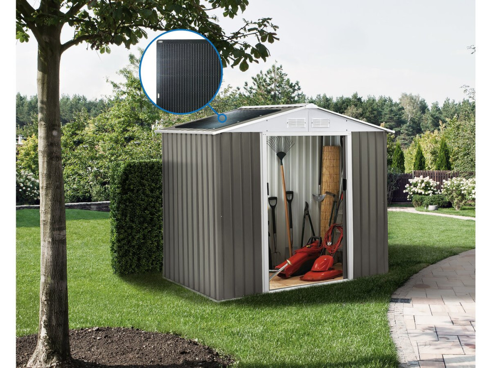 Telheiro metálico para jardim "Dallas" - 2,71 m² com painel solar
