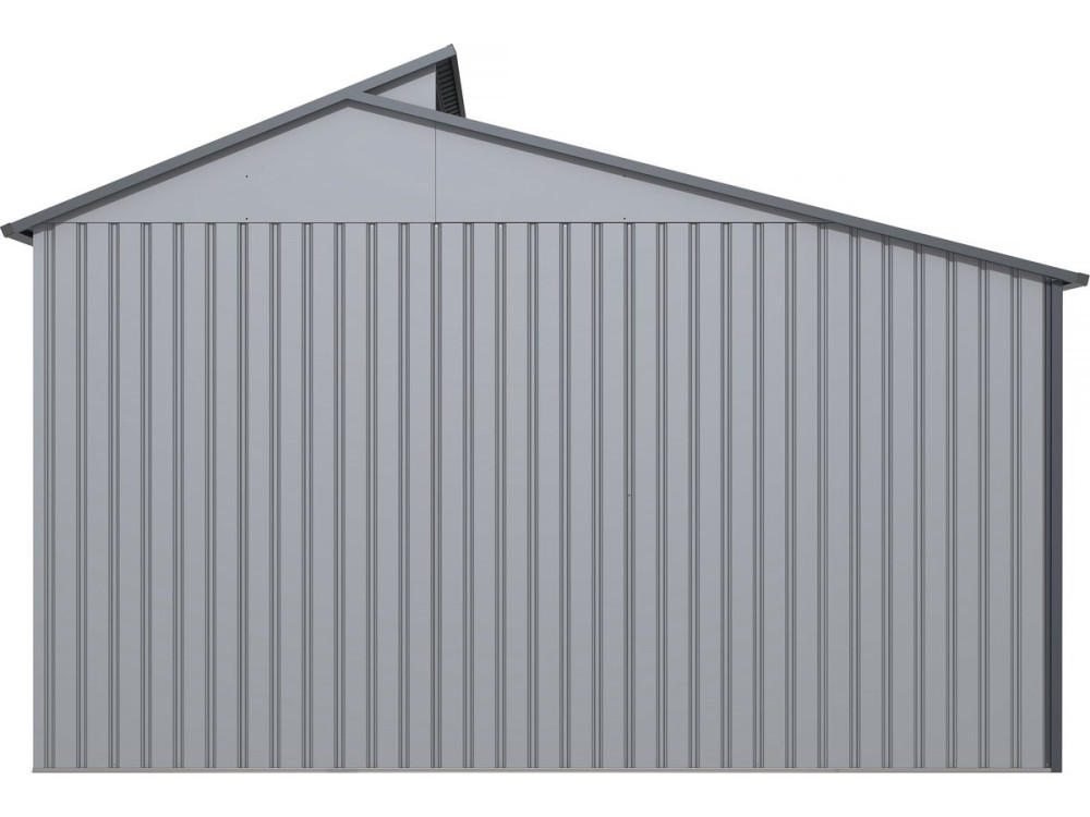 Abrigo de jardim em metal com pérgula "Madras" - 9,12 m² - 355 x 257 x 237 cm - Cinza