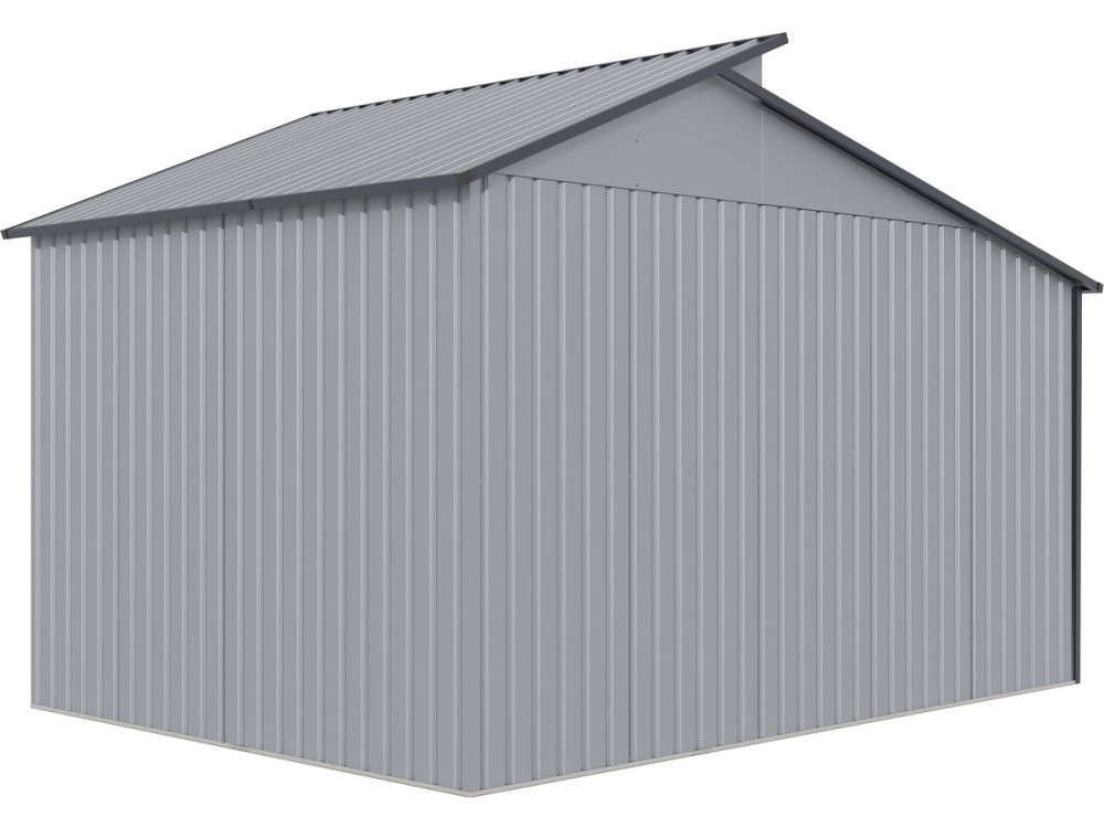 Abrigo de jardim em metal com pérgula "Madras" - 9,12 m² - 355 x 257 x 237 cm - Cinza
