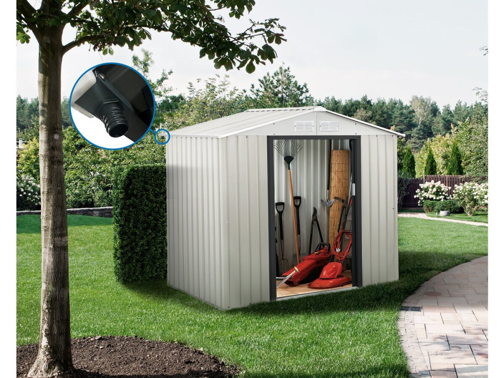 Galpão de jardim em metal Nebraska - 2,71 m² com calha
