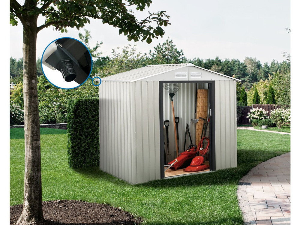 Galpão de jardim em metal Nebraska - 4,07 m² com calha