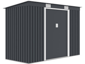 Abrigo de jardim de metal de inclinação única "Austin" - 3,14 m2 - Cinza