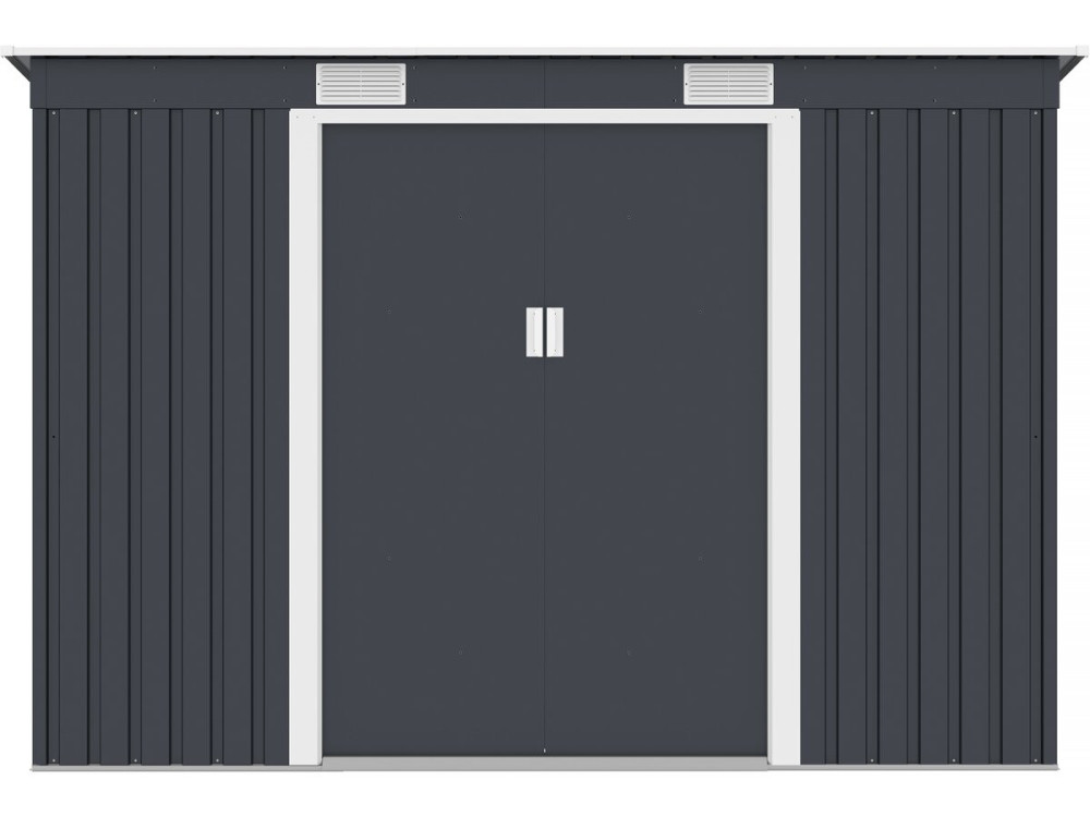 Abrigo de jardim de metal de inclinação única "Austin" - 3,14 m2 - Cinza
