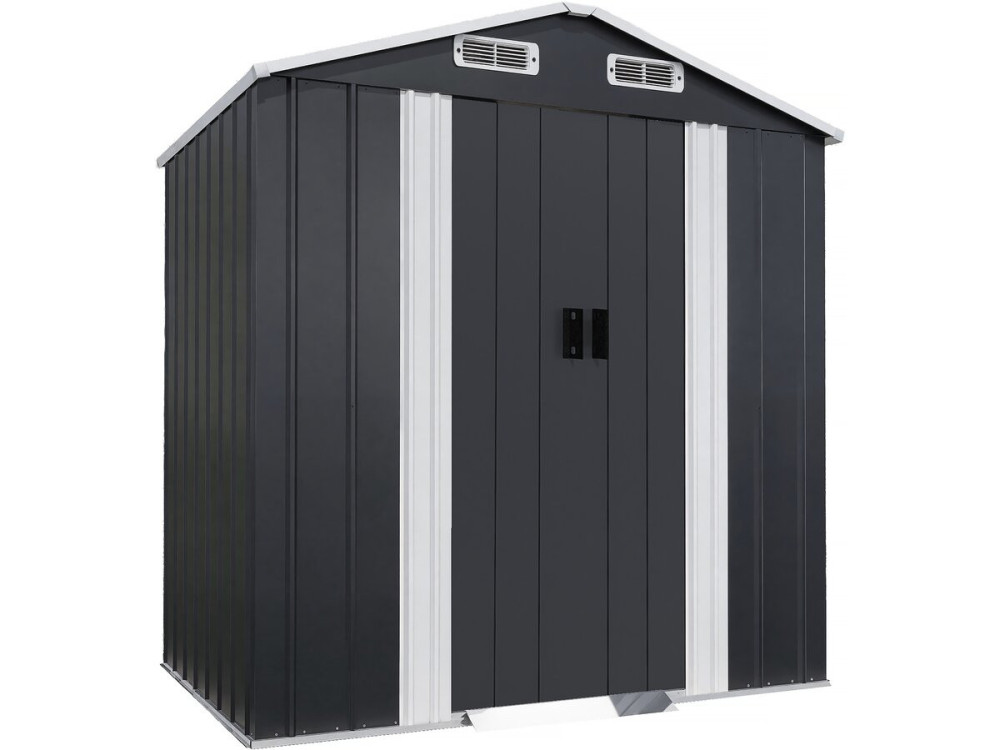 Telheiro metálico para jardim "Boston" com porta de correr - 2,17 m² - Cinzento