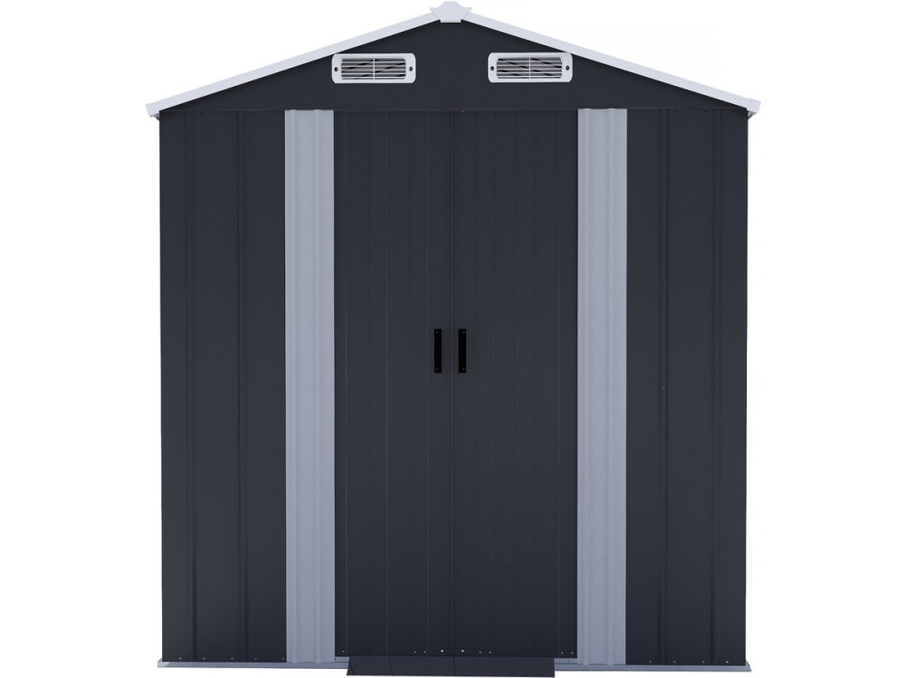 Telheiro metálico para jardim "Boston" com porta de correr - 2,17 m² - Cinzento