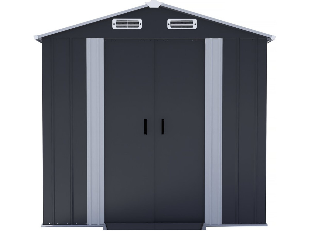 Telheiro metálico para jardim com portas de correr "Boston" - 4,12 m² - Cinzento