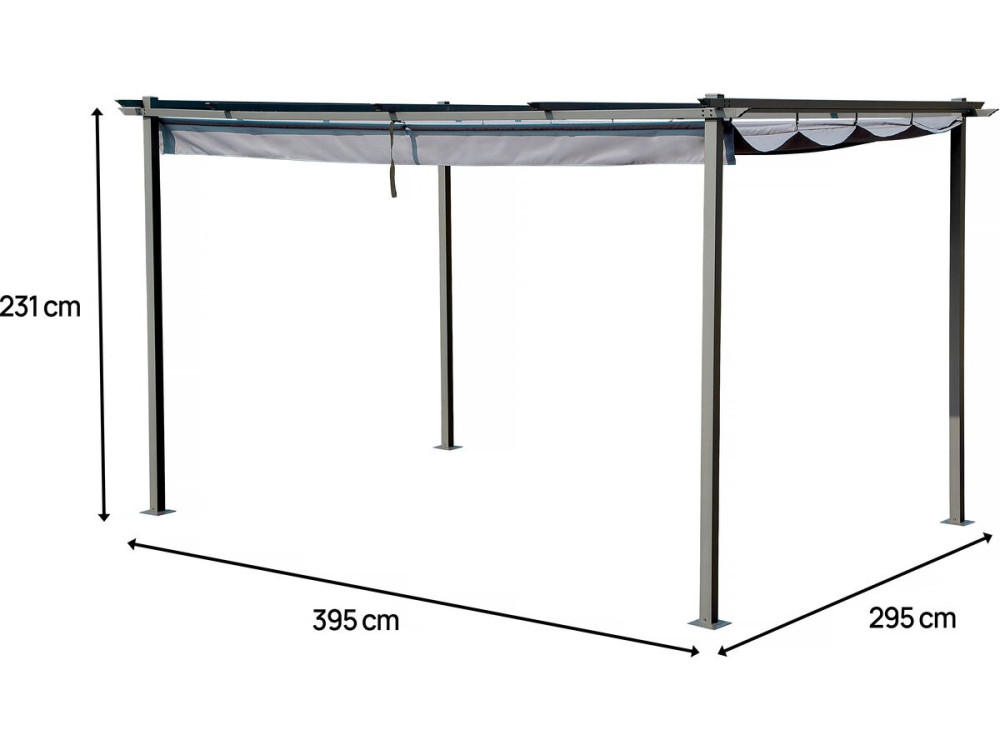 Pérgula com teto retrátil - 3 x 4 m - Antracite
