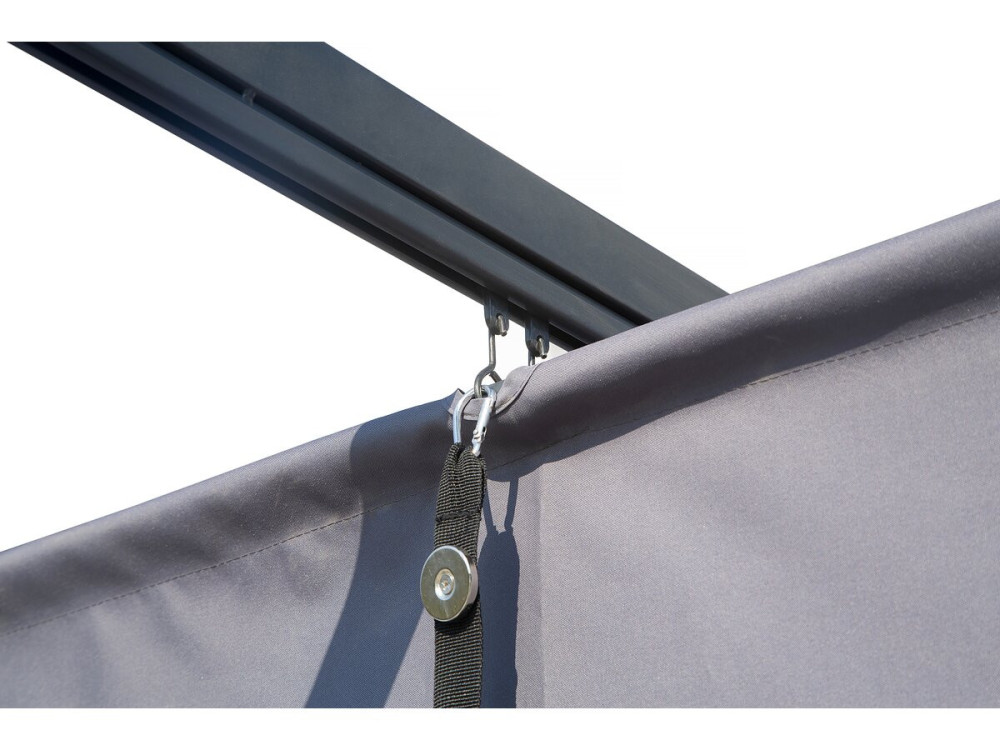 Pérgola inclinada com teto retrátil - 3 x 4 m - Cinza antracite